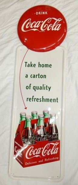 16X54 1954 COCA COLA 6PACK PILLAR SIGN