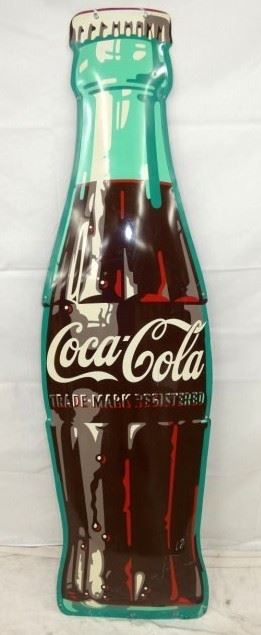 20X73 1949 EMB. DIE CUT BOTTLE SIGN