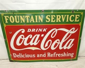 60X42 PORC. COKE FOUNTAIN SERVICE SIGN