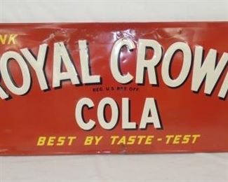 54X18 1952 EMB. ROYAL CROWN COLA SIGN