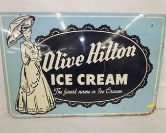 36X24 OLIVE HILTON ICE CREAM SIGN