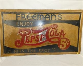 55X31 EMB. DOUBLE DOT PEPSI COLA SIGN