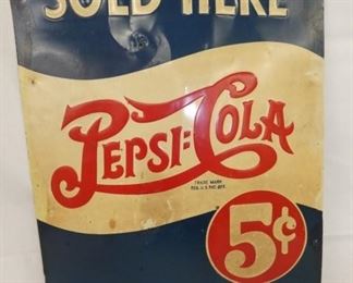 20X28 EMB. PEPSI DOUBLE DOT COLA SIGN