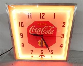 VIEW 2 COKE NEON CLOCK