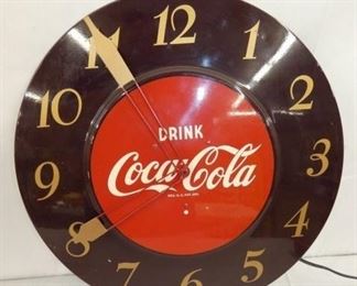 18IN COCA COLA BROWN CLOCK