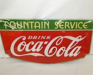 27X14 PORC. COCA COLA FOUNTAIN SIGN