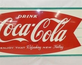 32X12 OLD STOCK 1927 COKE FISHTAIL SIGN