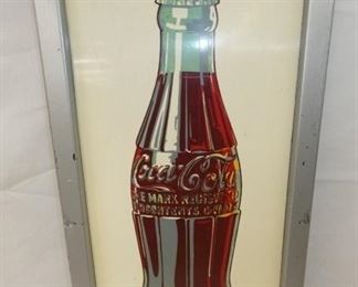 18X36 1950'S COKE VERTICAL BOTTLE SIGN