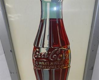 VIEW 2 1950'S COKE VERTICAL BOTTLE SIGN