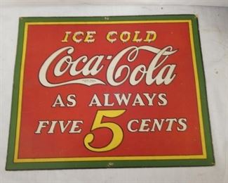 15X12 COKE 5CENTS CARDBOARD SIGN