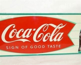 32X12 COCA COLA FISHTAIN SIGN OLD STOCK