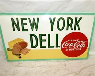 48X26 WOODEN NY DELI COKE SIGN