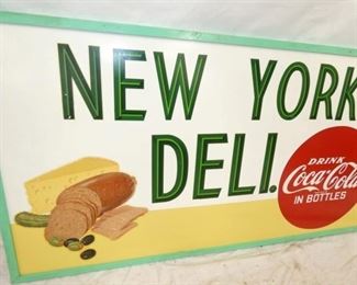 VIEW 3 48X26 WOODEN NY DELI COKE SIGN