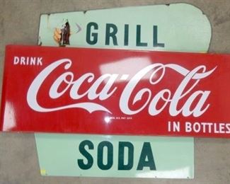 3PC. PORC. COCA COLA GRILL SIGN