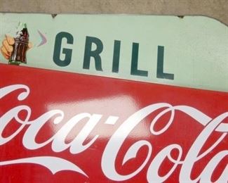 VIEW 6 3PC. PORC. COCA COLA GRILL SIGN