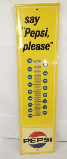 7X28 1965 SAY PEPSI PLEASE THERMOMETER