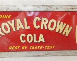 30X14 EMB. ROYAL CROWN COLA SIGN