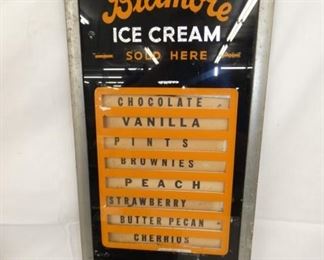 11X25 GLASS BILTMORE ICE CREAM MENU