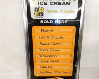 11X25 GLASS BILTMORE ICE CREAM MENU