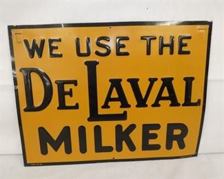 16X12 EMB. 1929 DELAVAL MILKER SIGN