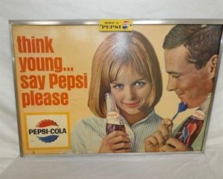 38X26 PEPSI COLA W/ ORIG. FRAME