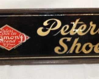 12X4 GLASS PETERS SHOES SIGN