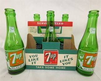 NOS 7UP CARTON W/ BOTTLES