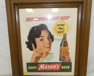 13X17 MASONS ROOT BEER CARDBOARD