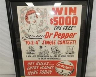 12X22 DR. PEPPER FRAMED ADV.