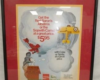 19X24 COCA-COLA/SPRITE FRAMED W/SNOOPY