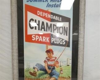 20X33 CHAMPION CARDBOARD W/ FISHING BOY