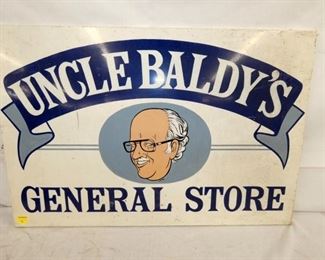 36X24 CK UNCLE BALDYS STORE SIGN W/ MAN