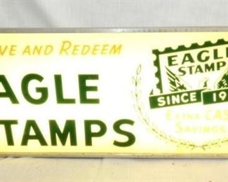 26X10 LIGHTED EAGLE STAMPS SIGN