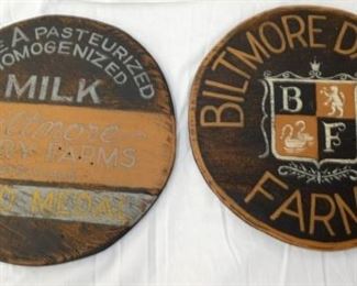 12IN WOODEN BILTMORE DAIRY SIGNS