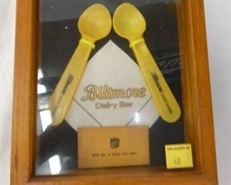 FRAMED BILTMORE NAPKINS,SPOONS