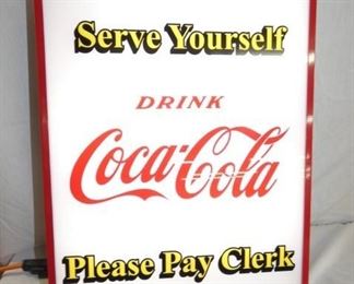 17X23 COKE LIGHTED SIGN