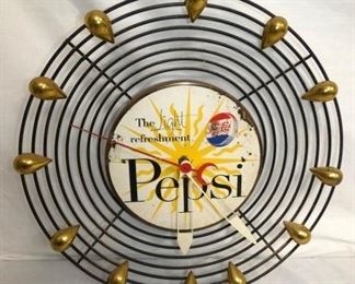 17IN ART DECO PEPSI CLOCK