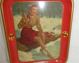 1941 COKE TRAY W/ICE SKATING GIRL