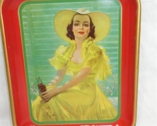 1938 COKE TRAY W/SOUTHERN BELL LADY