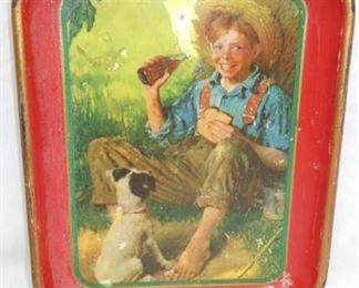 1931 COKE TRAY W/FISHING BOY