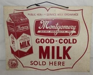 12X9 MONTGOMERY DAIRY SIGN W/MILK CART.