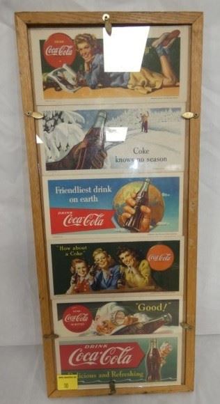 9X21 1950'S Coca Cola FRAMED BLOTTERS