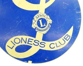 VIEW 2 CLOSEUP LIONESS CLUB SIGN