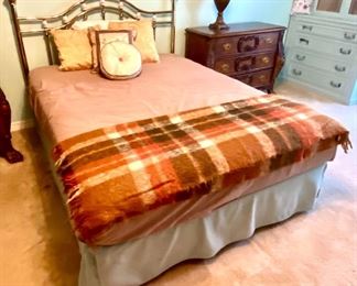 29- $195 Queen size bed brass headboard 52”H 					
