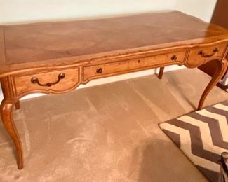 #31 - $395 French Oak desk style three drawers Flint & Horner 28”L 28”D 28”H													