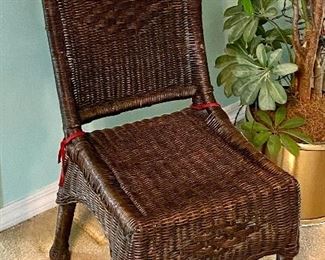 33. $50 Wicker chair 37”H x 17”W x 17”D 					