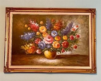 35. $90 Art work Still Life floral 30”H x 42”W 					 