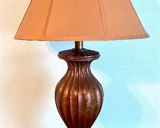 34. $80 Pair of lamps brown metal  3’H x 19”W				 
