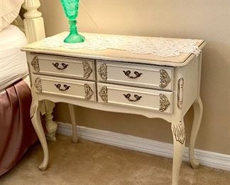 45. Four drawers cream color side table 29”L x 14”D x 26”$125