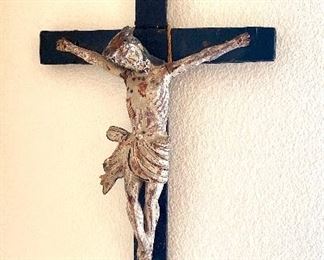 51. Old wood Christ on cross – all wood 15”T x 10”				$60
